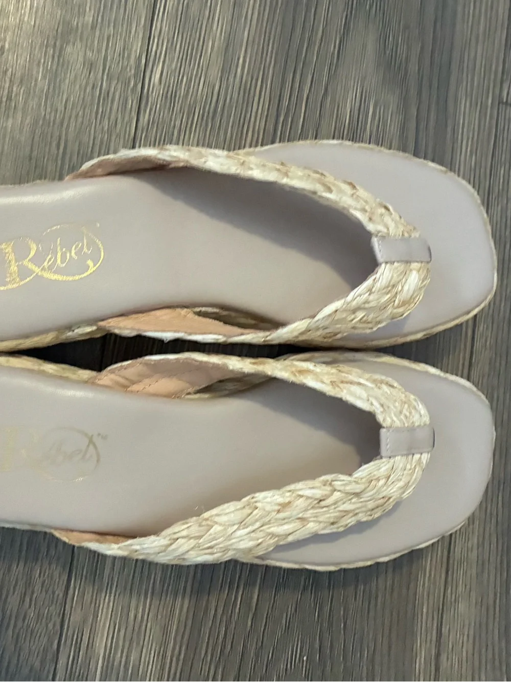 Woven Cream Espadrille Platform Slides